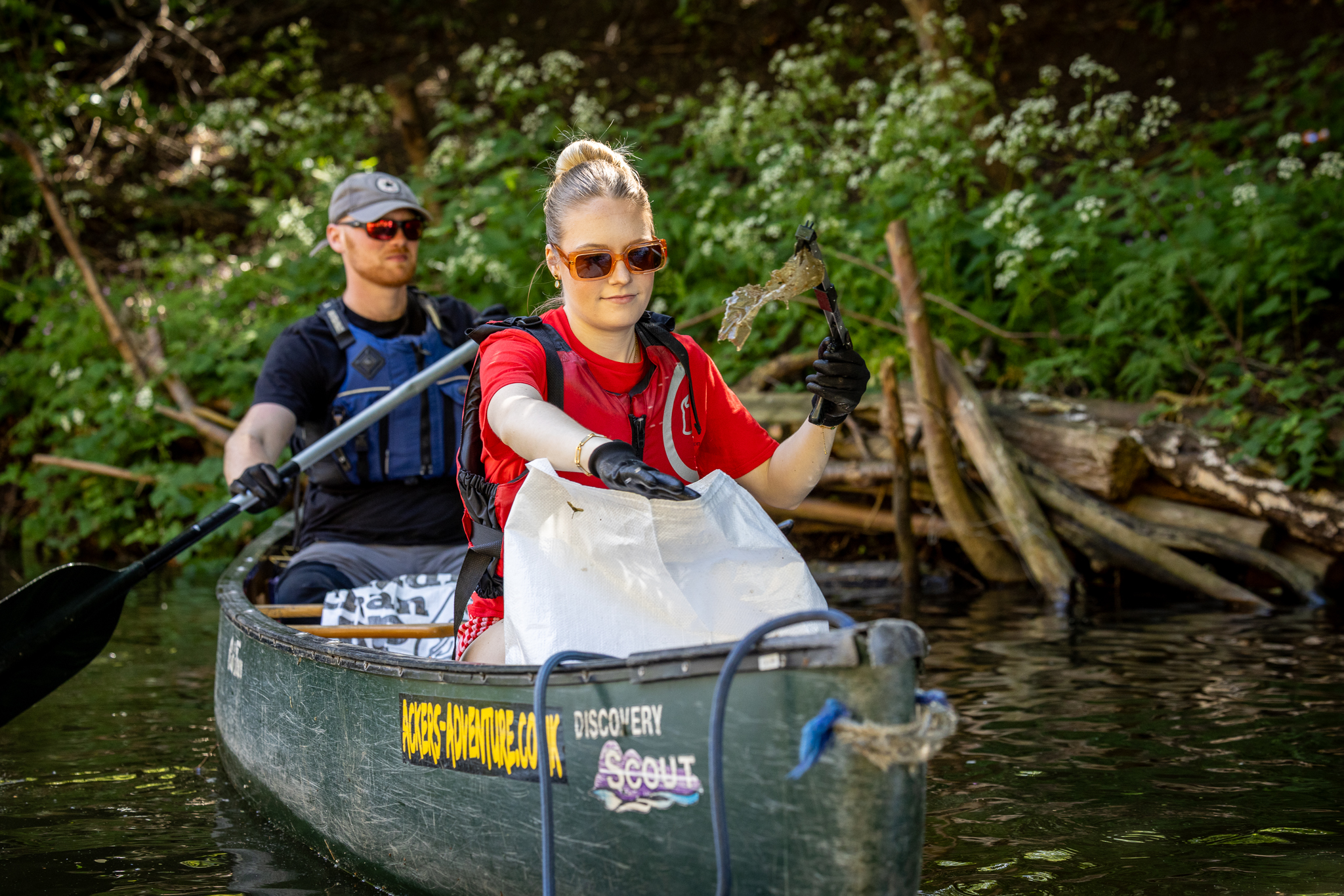 The volunteer team at Decathlon UK's Big Paddle Cleanup with Paddle UK